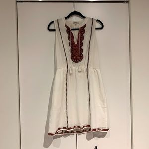 Madewell, size 10, embroidered mini dress with pockets